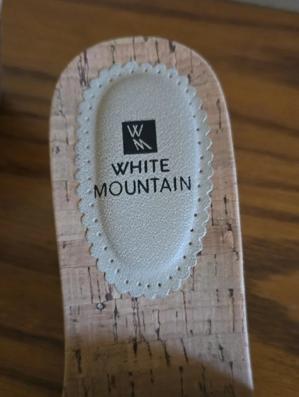 White Mountain Black Cork Wedge Slides Size 8 1/2 Tote D